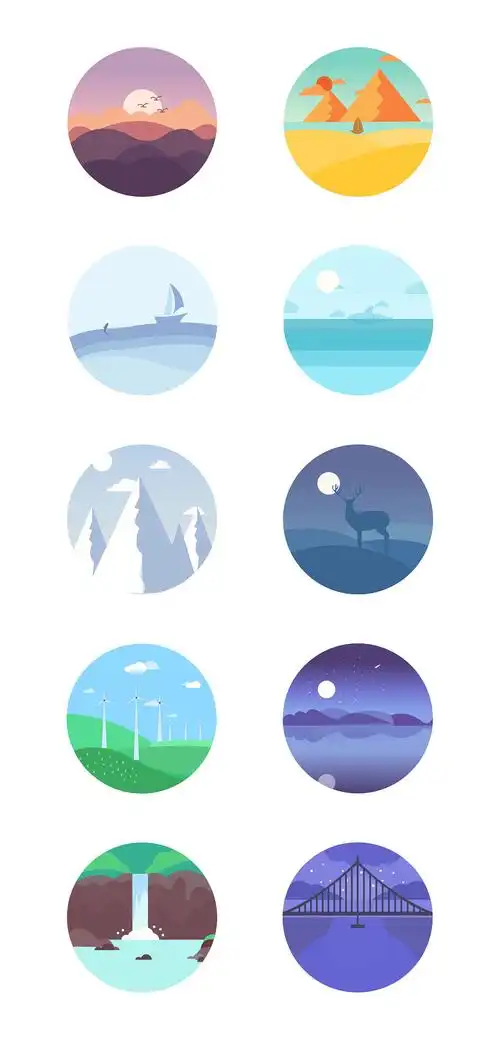 圆形图插画临摹练习