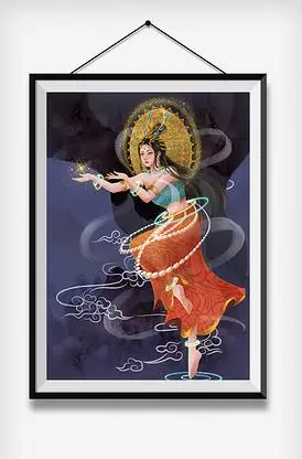 国潮风节日快乐恭喜发财美女财神中国.