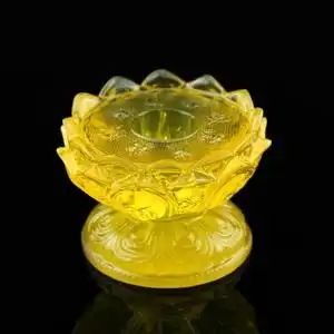 八吉祥金黄色手摇转经筒底座仿玉转经轮佛像底座莲台莲花座.