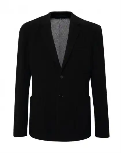 男装versace collection男款黑色翻驳领羊毛混纺西服外套v120028-vb