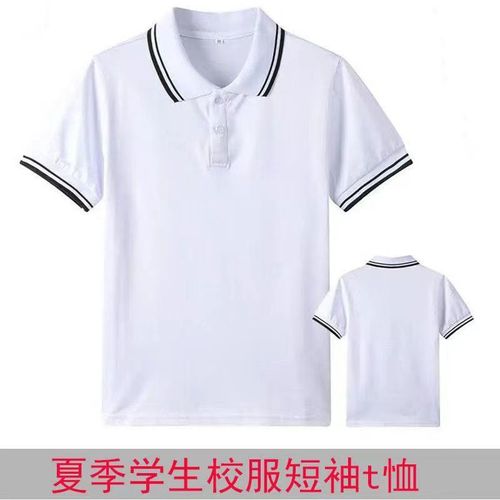 中小学生夏校服半袖上衣学院风班服体恤男女翻领短袖团体服文化衫