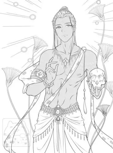 古风线稿 ▏《山海经》里的妖男艳女