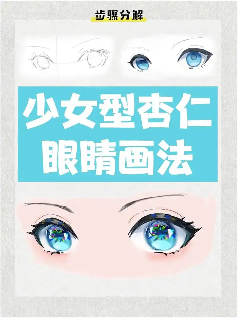 插画分解丨挑战最少步骤画出二次元少女眼睛.#绘画 #板绘 # - 抖音