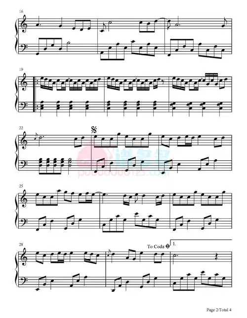 程响四季予你钢琴谱高清完整版