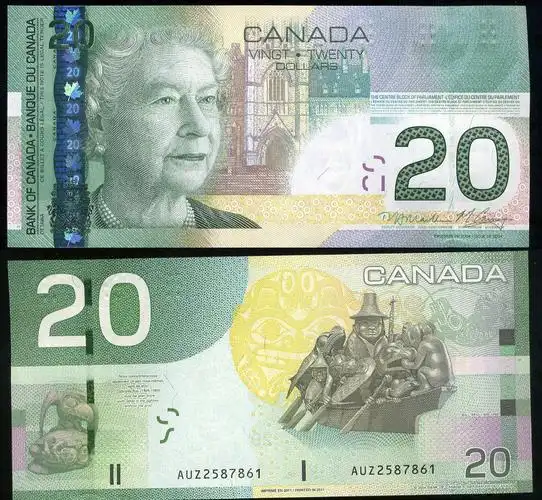 【美洲】全新unc 加拿大20元 加拿大之旅版 外国纸币 外币(大图展示)