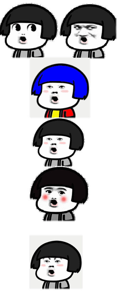 金馆长变色头发蘑菇头吹头发搞笑gif动图_动态图_表情包下载_soogif