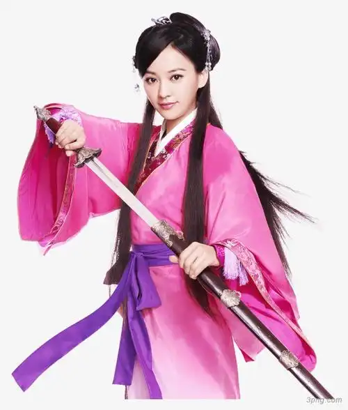 陈意涵粉衣古装png素材透明免抠图片-其他元素