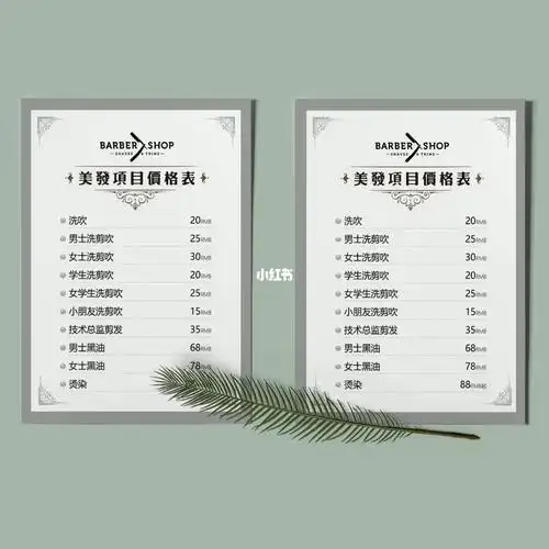 理发店,价目表,美发,剪发!发廊海报,朋友圈