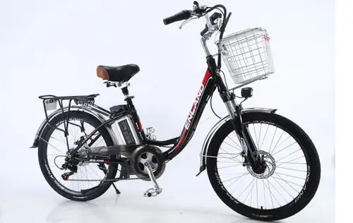 英蓝德新国标锂电电动自行车24寸48v铝合金碟刹变速休闲代步轻便