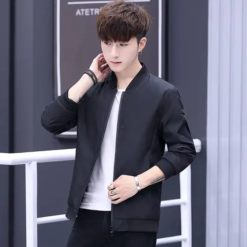 夹克男2018新款春秋季青年男士休闲衣服个性潮男韩版修身上衣服男