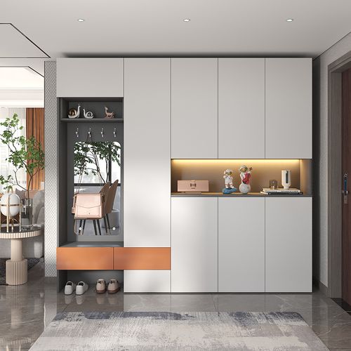 鞋柜家用门口超大容量加高玄关柜现代简约进门鞋柜一体靠墙收纳柜