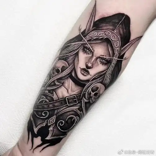 今日纹身图案分享    暗黑手臂纹身    #纹身分享##纹身设计##北京