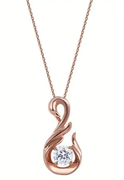 周大福forevermark03永恒印记天鹅钻饰玫瑰金系列吊坠