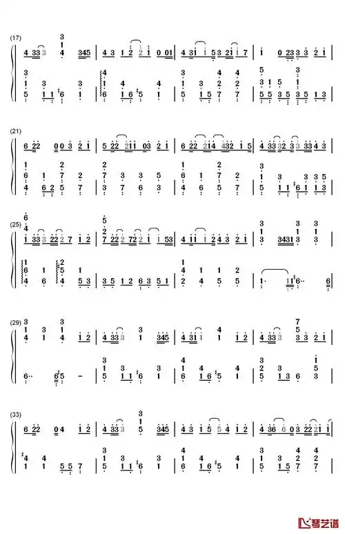 最长的电影钢琴简谱-数字双手-周杰伦2