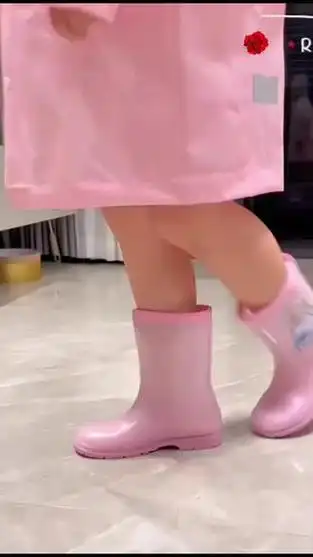 迪士尼儿童雨鞋女童雨靴小女孩防滑中筒水靴宝宝雨具学生水鞋艾莎