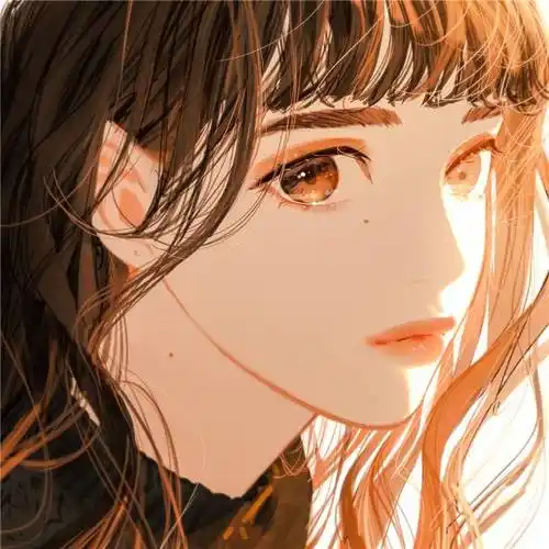 温柔知性二次元女生头像!茶色长发特辑p站美图欣赏_少女_校园_感觉