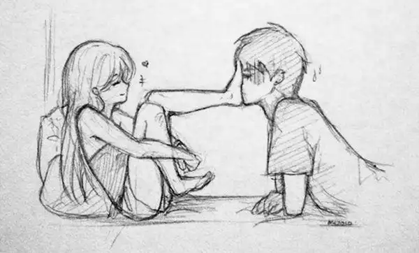 求一张情侣素描图像全图,我只有一部分,谢谢了.