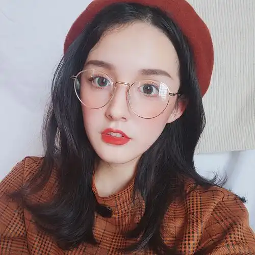 近视眼珍珠文艺复古镜框女潮玫瑰金色圆形眼睛眼镜架