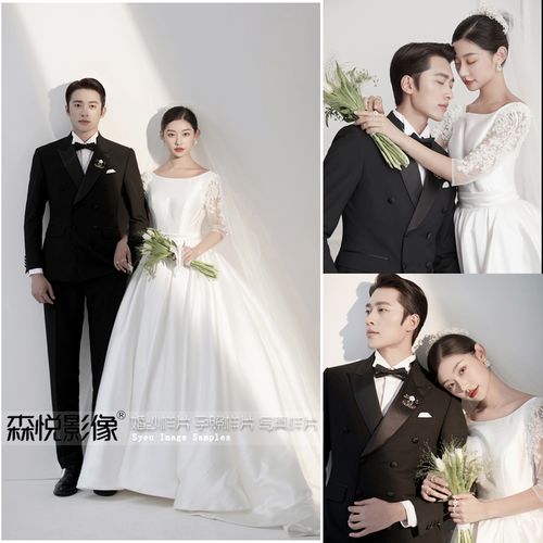 影楼工作室婚纱照样片2022高端光影情侣婚纱照放大样图h1023