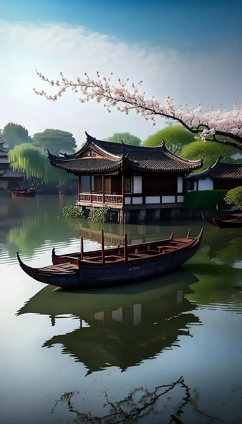 特别美江南水乡风景图,特别怡人自得的环境,非常的向往#美图 - 抖音