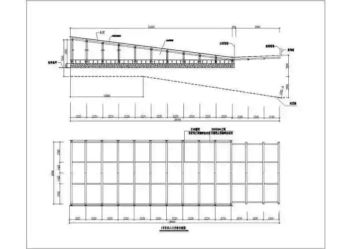 某地商场地下车库入口轻钢玻璃雨棚设计详图