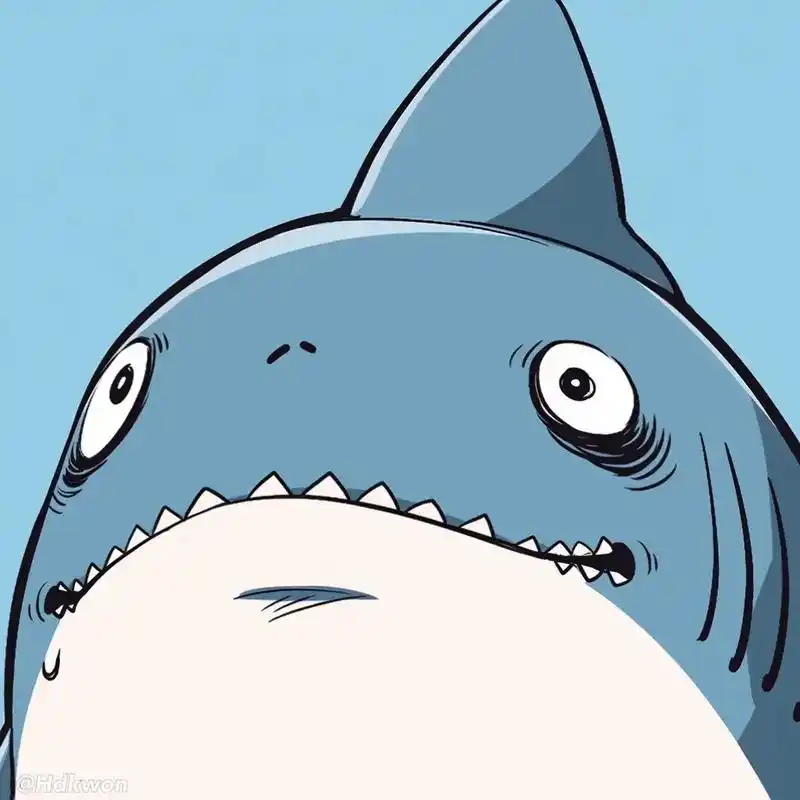 这鲨鱼一看就很聪明#鲨鱼 #搞怪头像 #ai绘 - 抖音