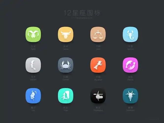 12星座图标,icon|ui|图标|bubbleomg - 原创作品 - 站酷 (zcool)
