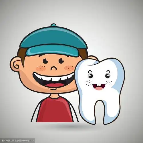 微笑的大牙齿卡通小孩