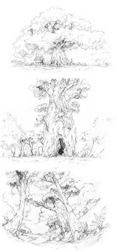 vivienbertin彩铅速写树林有了色彩格外的清秀