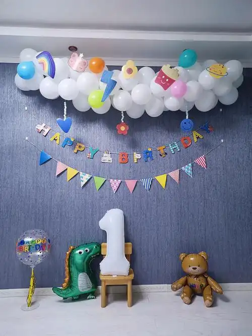 宝宝周岁生日派对在家布置