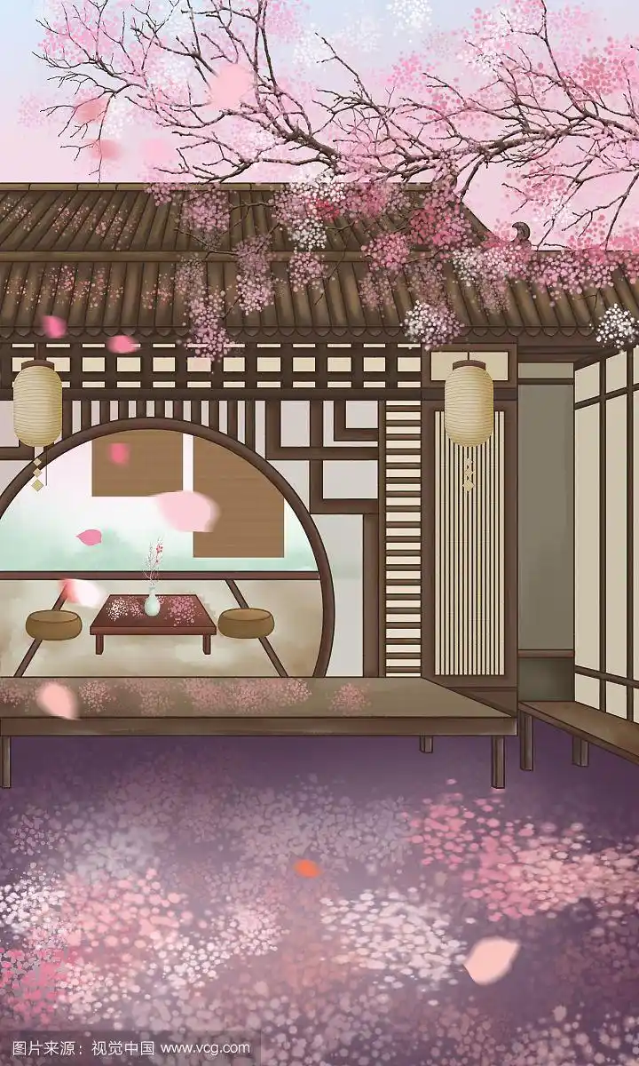 古风中式建筑庭院场景