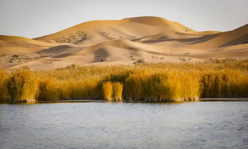 腾格里沙漠月亮湖
