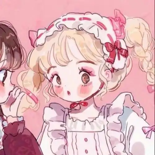 粉色系闺蜜头像少女心两人