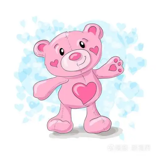 与心卡通可爱泰迪熊