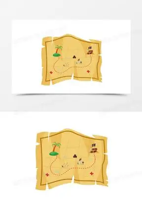 手绘藏宝图免抠素材