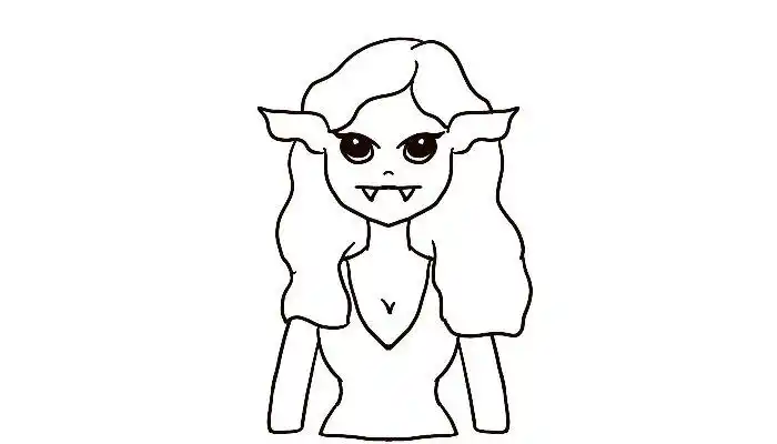 吸血鬼女简笔画 吸血鬼女简笔画画法-养娃家