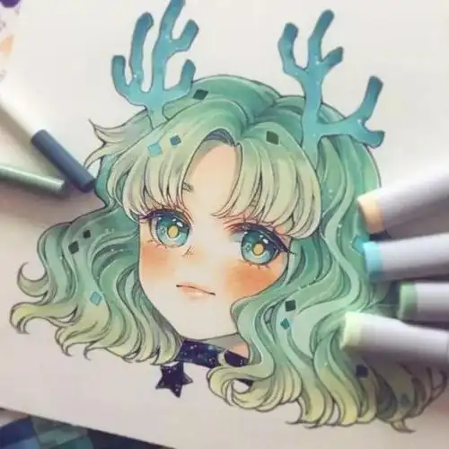 q版卡通插画师马克笔手绘十二星座