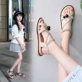 后魔术贴女童凉鞋新款一鞋两穿儿童凉鞋小学生时尚女孩中大童凉鞋 006