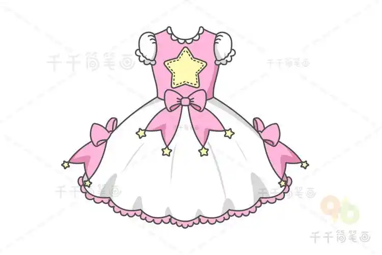 可乐姐姐公主裙简笔画