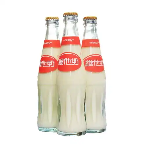 吸管开瓶器维他原味豆奶236ml8瓶玻璃瓶饮料江浙沪豆浆