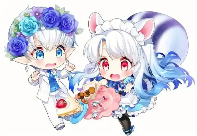 q版动漫人物春天比你先拥抱了我