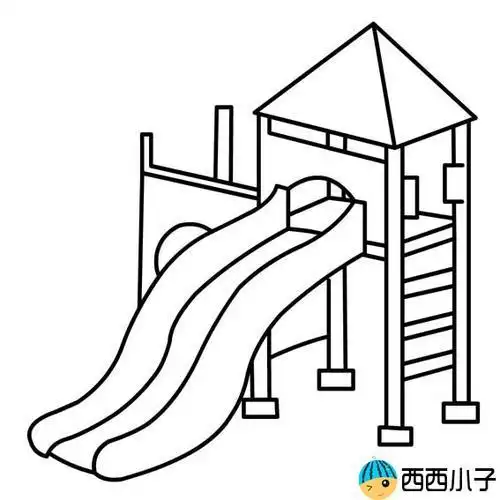网滑滑梯简笔画幼儿园滑滑梯简笔画图片大全幼儿园的娱乐设施简笔画