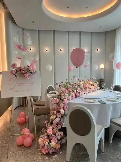 生日包厢布置鲜花气球图生日包厢布置图片ktv鲜花