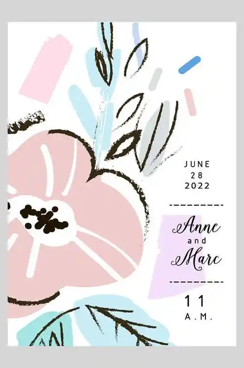 图片-简约花卉手绘海报设计素材-简约花卉手绘海报模板下载-众图网