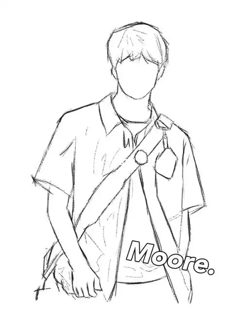 客单展示刘耀文线稿