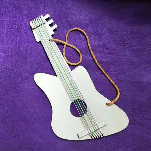 儿童手工diy绘画涂鸦白坯木制吉他幼儿园自制乐器吉它创意材料包