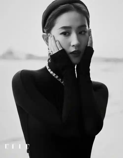 刘亦菲《elle》金九封面大片,华贵造型宛如出逃公主_东方_黑衣_黑发
