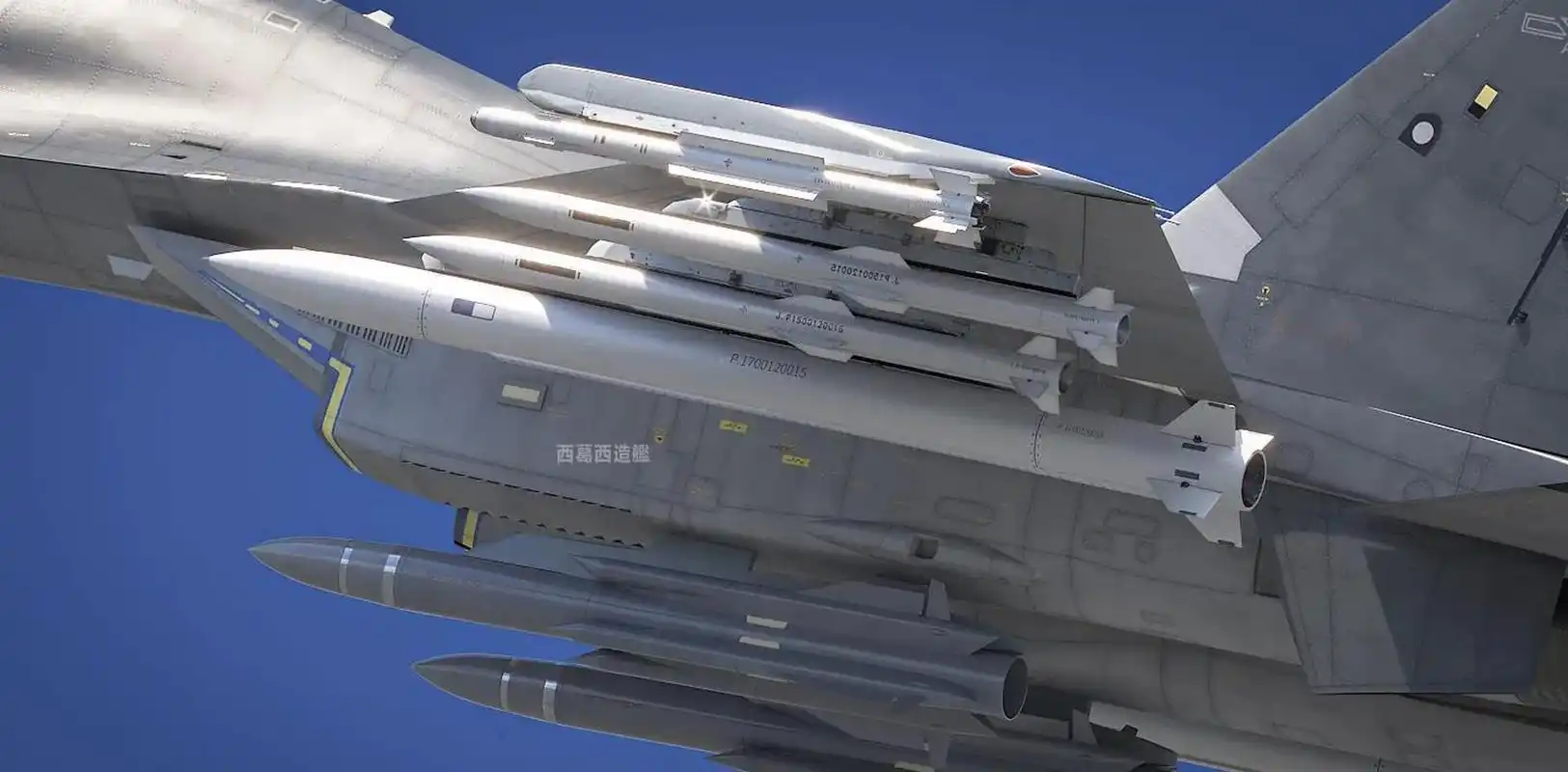 中国新型远程空空导弹pl17,由j16挂载!#j16# #霹雳17# #pl17