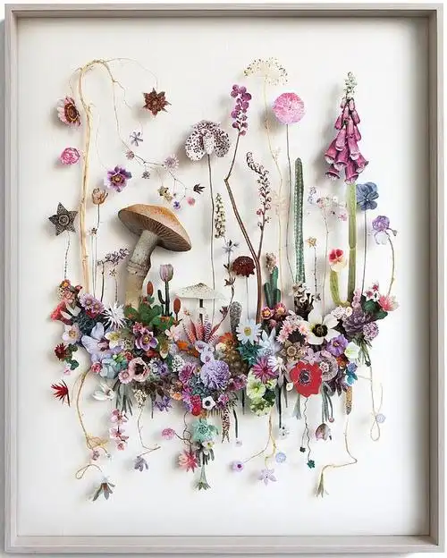 荷兰艺术家annetendonkelaar花草拼贴画