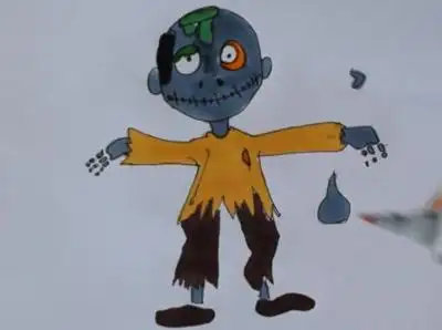 简笔画落跑僵尸  快速学会植物大战僵尸简笔画小鬼僵尸简笔画的法老